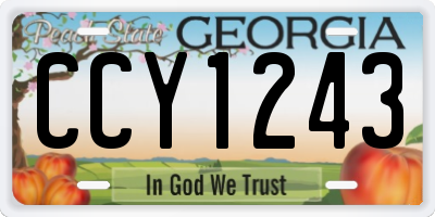GA license plate CCY1243