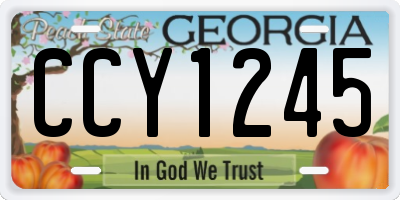 GA license plate CCY1245