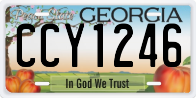 GA license plate CCY1246