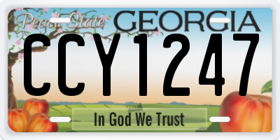 GA license plate CCY1247