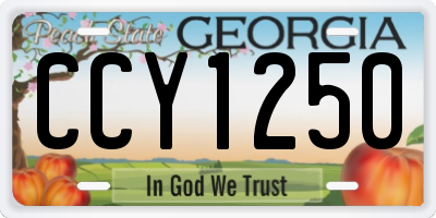 GA license plate CCY1250