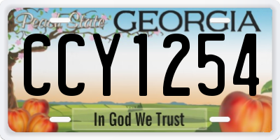 GA license plate CCY1254