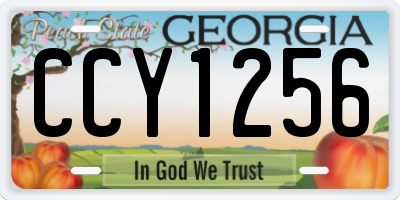 GA license plate CCY1256