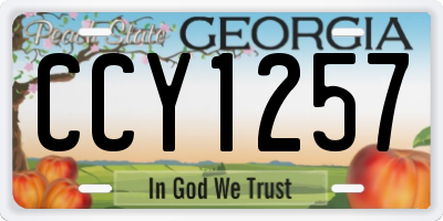 GA license plate CCY1257