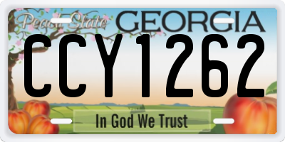 GA license plate CCY1262