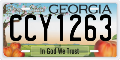 GA license plate CCY1263