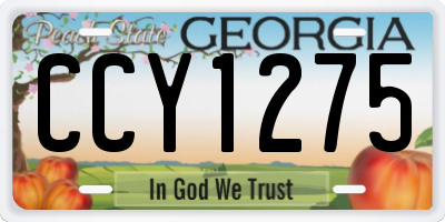 GA license plate CCY1275