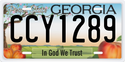 GA license plate CCY1289