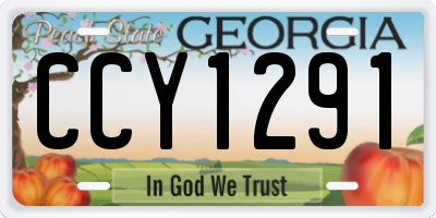 GA license plate CCY1291