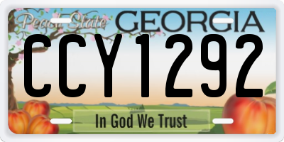 GA license plate CCY1292