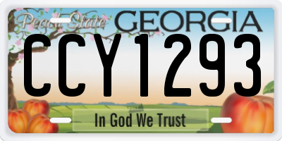 GA license plate CCY1293