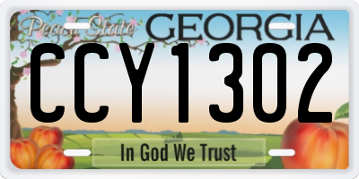 GA license plate CCY1302
