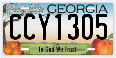 GA license plate CCY1305