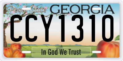 GA license plate CCY1310