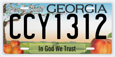GA license plate CCY1312