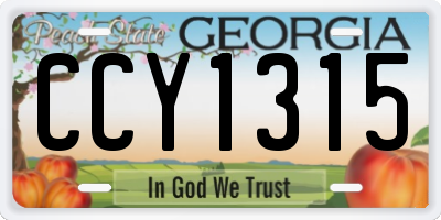 GA license plate CCY1315