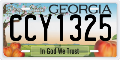 GA license plate CCY1325