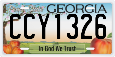 GA license plate CCY1326