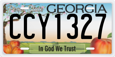 GA license plate CCY1327