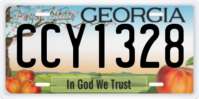GA license plate CCY1328
