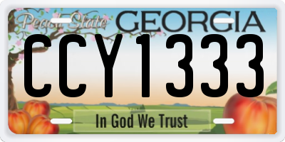 GA license plate CCY1333