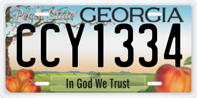GA license plate CCY1334