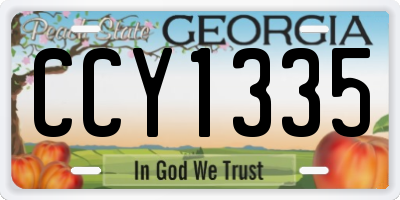 GA license plate CCY1335