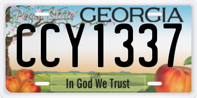 GA license plate CCY1337