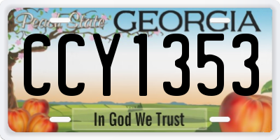 GA license plate CCY1353