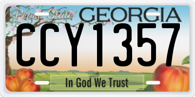 GA license plate CCY1357