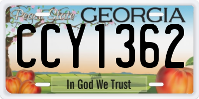 GA license plate CCY1362