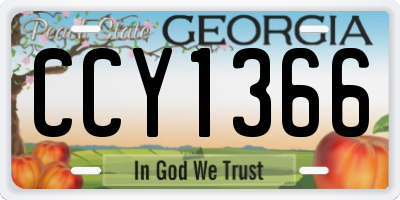 GA license plate CCY1366