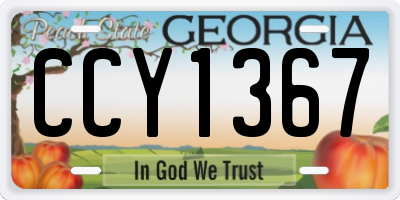 GA license plate CCY1367