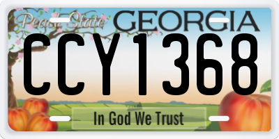 GA license plate CCY1368