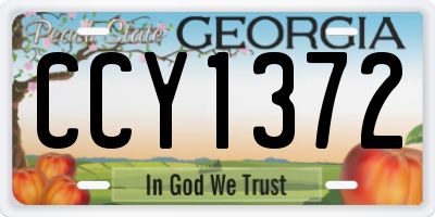 GA license plate CCY1372