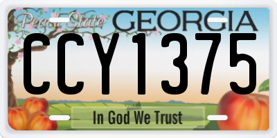 GA license plate CCY1375