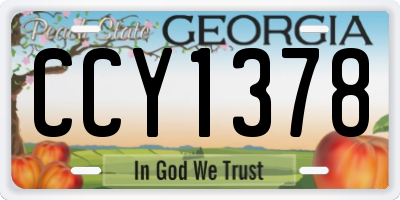 GA license plate CCY1378