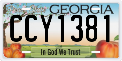 GA license plate CCY1381