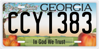 GA license plate CCY1383