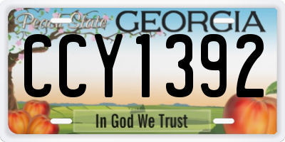 GA license plate CCY1392