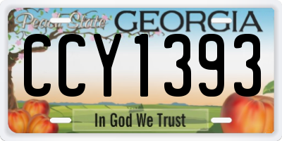 GA license plate CCY1393