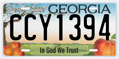 GA license plate CCY1394