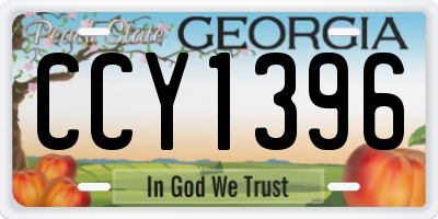 GA license plate CCY1396