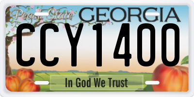 GA license plate CCY1400