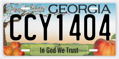 GA license plate CCY1404