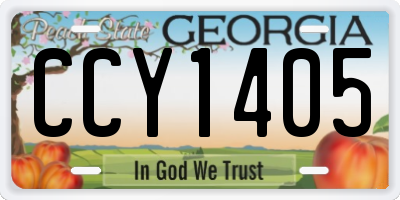GA license plate CCY1405