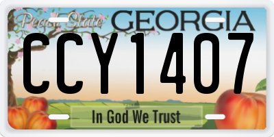 GA license plate CCY1407