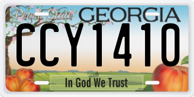 GA license plate CCY1410