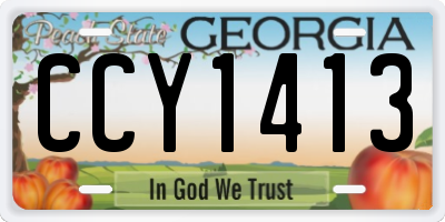 GA license plate CCY1413