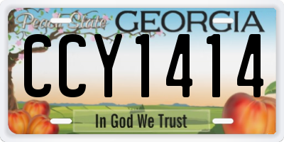 GA license plate CCY1414